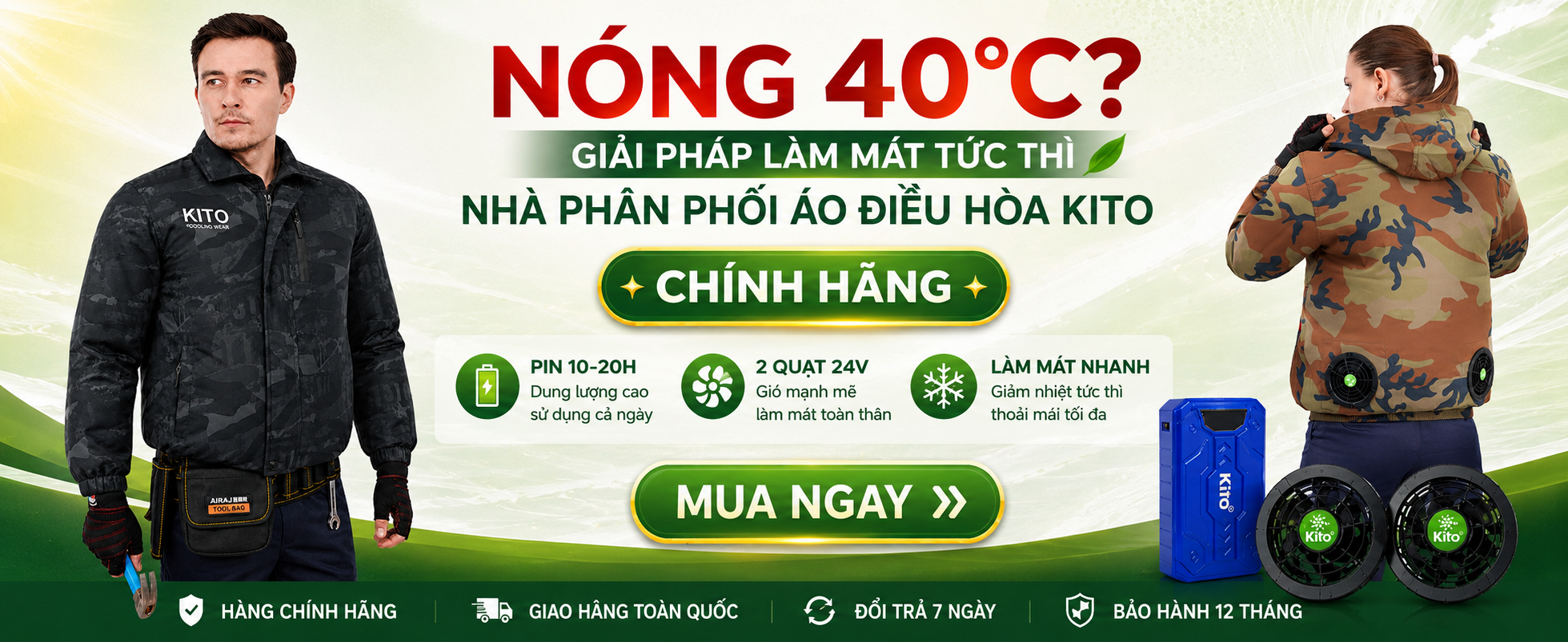 Bộ pin quạt KITO KZT02